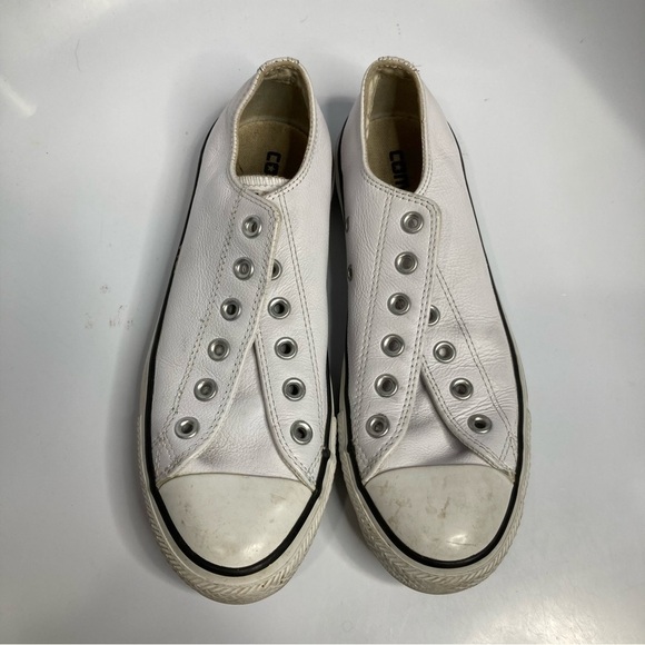 Converse white leather sneakers unisex sizing - Picture 1 of 7